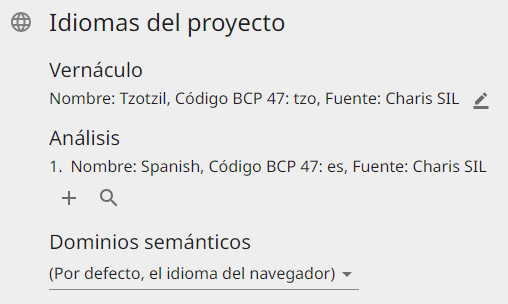 Idiomas del proyecto - Tzotzil